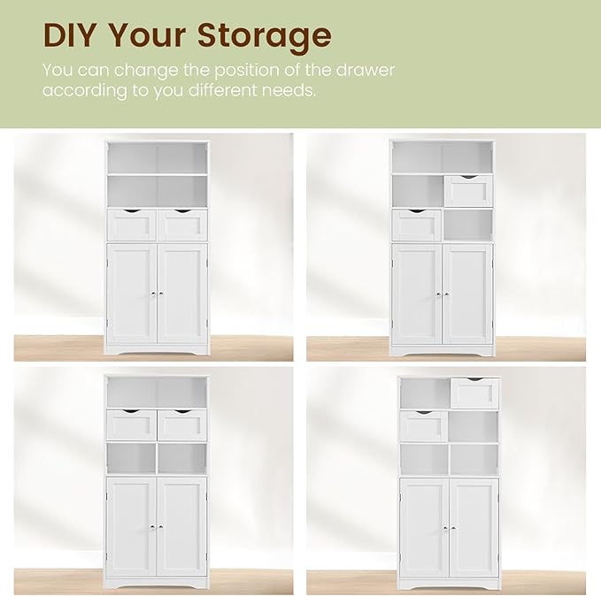 Iwell Tall Bathroom Cabinet, Storage Cabinet - Image 7