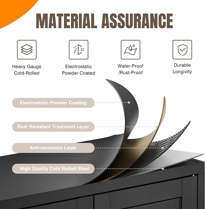 Yizosh Metal Pantry Cabinet, - Image 3