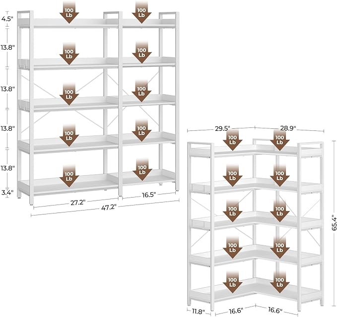 Rolanstar Bookshelf 5 Tier - Image 3