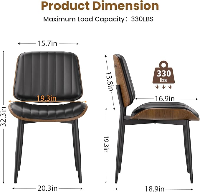 YaFiti Dining Chairs Set of 8, Mid Century Modern Dining Room Kitchen Chairs - Image 2