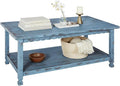 Rustic Rectangular Coffee Table, 42 in. W x 24 in. D x 18 in. H, Living Room by AlaterreFurniture