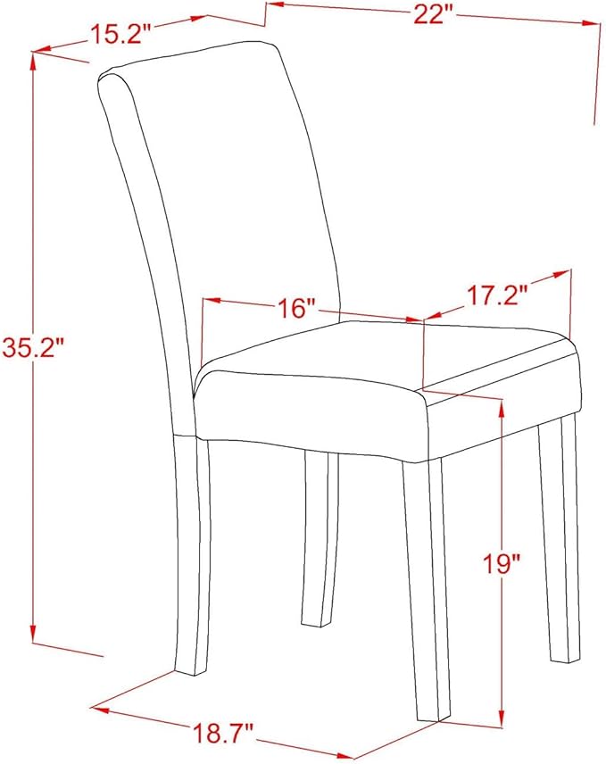 East West Furniture ABPNT35 Abbott Classic Parson Chairs - Image 3