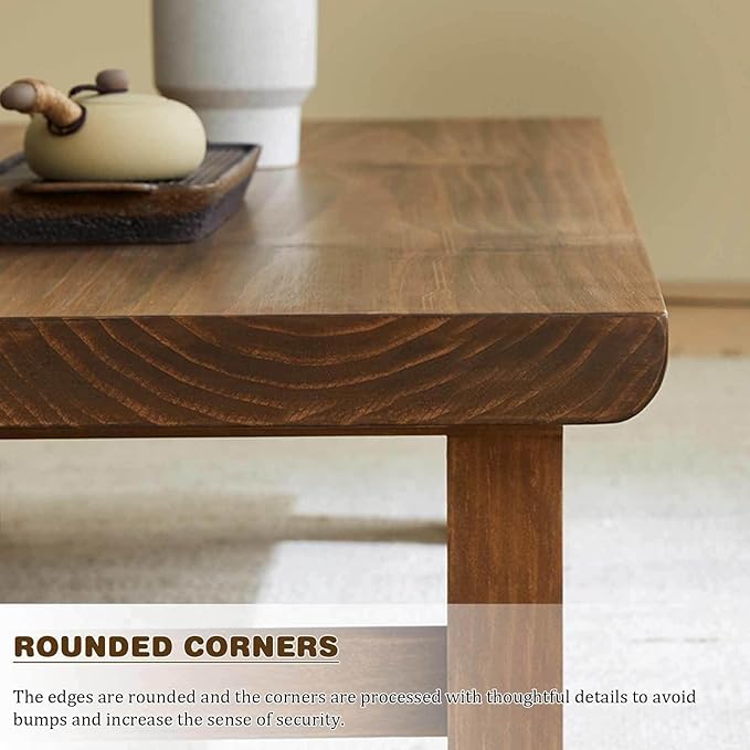 Japanese Style Solid Wood Coffee Table - Image 5