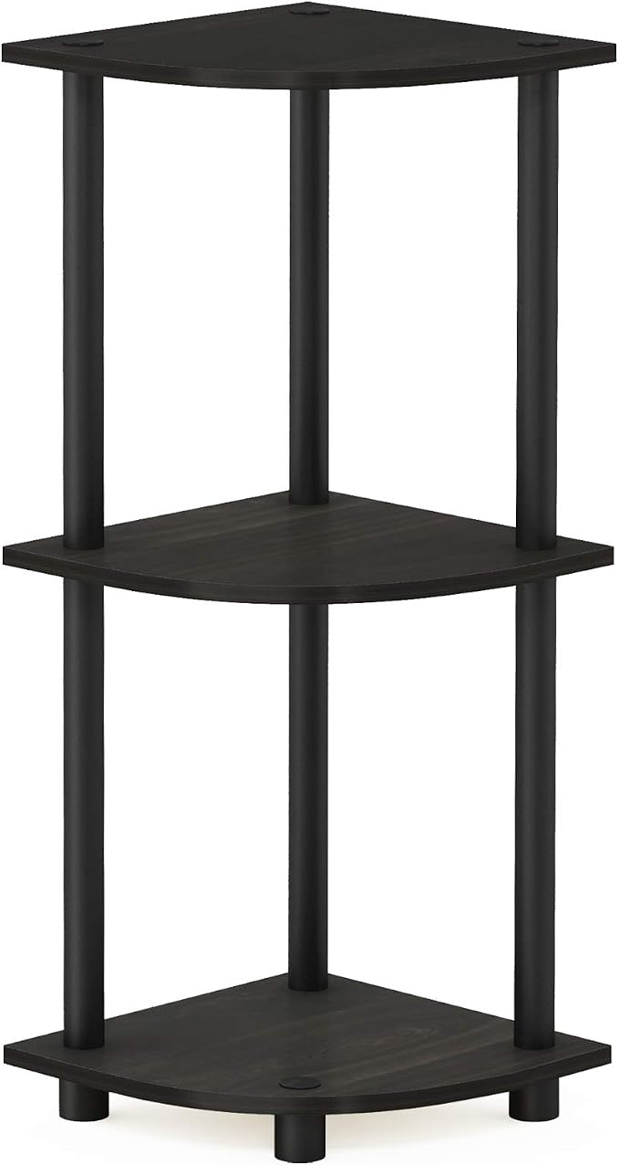 Furinno TURN-N-TUBE Corner Shelf, 3-Tier Corner Bookshelf, Display Storage - Image 6