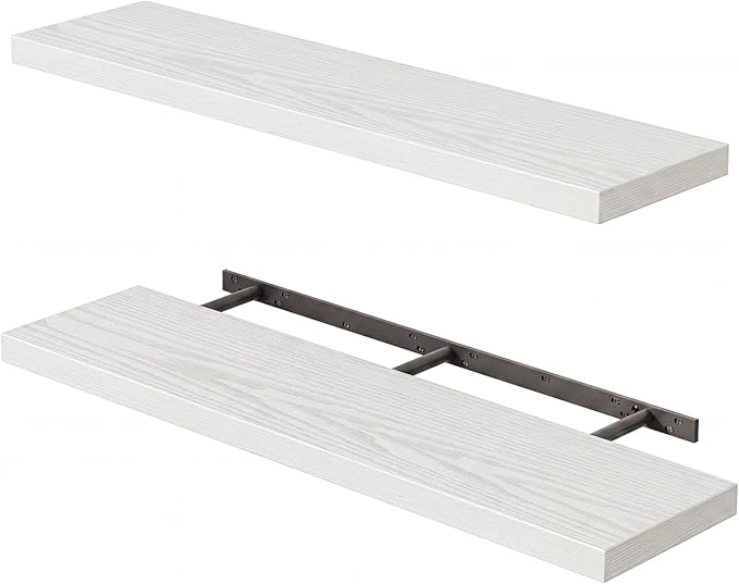 Fixwal Floating Shelves for Wall, 35.4" Long Heavy Duty Wall Mounted Rustic by Fixwal
