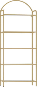 Hzuaneri Bookcase Bookshelf, Tempered Glass Bookshelves, Slim Shelving Unit by Hzuaneri