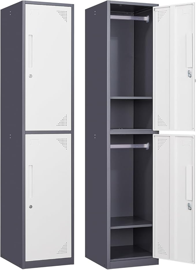 Metal Locker for Home, Dressing Room, Lockable Locker Cabinet by Anxxsu