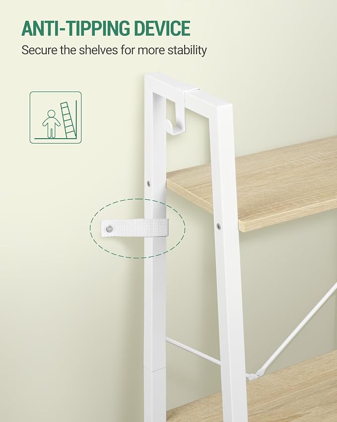 Hzuaneri Ladder Shelf, Bookshelf Bookcase, Freestanding Corner Storage Shelve - Image 5