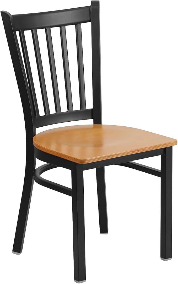 Flash Furniture 2 Pack HERCULES Series Black Vertical Back Metal Restaurant - Image 5