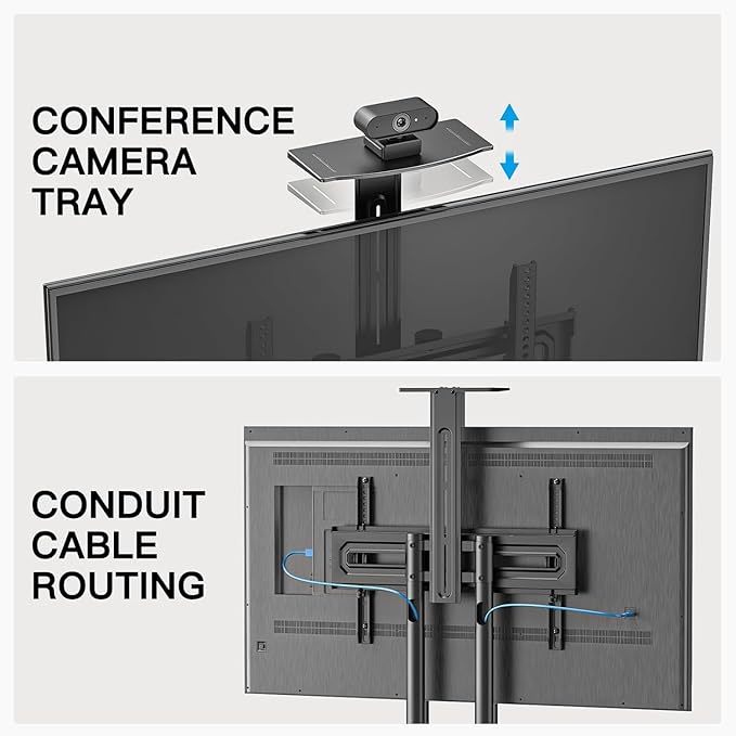 PERLESMITH Rolling TV Stand - Image 6