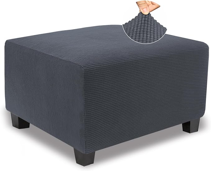NeColorLife Stretch Ottoman Cover Square Soft Knitted Jacquard Washable Thick by NeColorLife