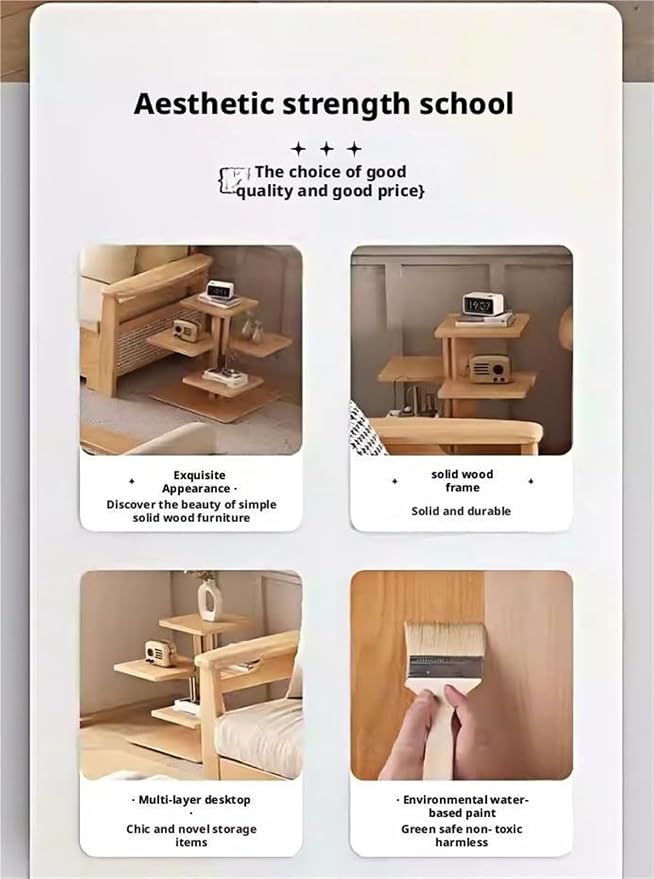Scandinavian Solid Wood End Table - Image 6