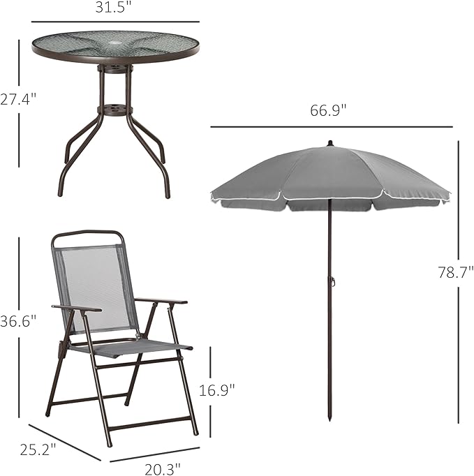 Outsunny 6 Piece Patio Dining Set - Image 7
