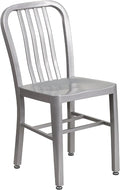 Flash Furniture Commercial Grade Silver Metal Indoor-Outdoor Chair by FlashFurniture