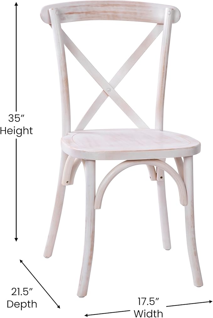 EMMA + OLIVER 2-Pack Wooden X-Back Dining Chair - Image 3