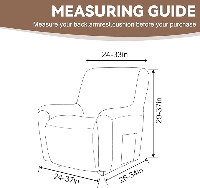Cupuamon Recliner Chair Covers, Lazy Boy Recliner Covers Stretch Reclining - Image 2