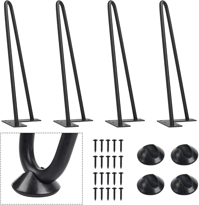 SMARTSTANDARD 12 Inch Heavy Duty Hairpin Furniture Legs, Metal Home DIY Projects by SMARTSTANDARD