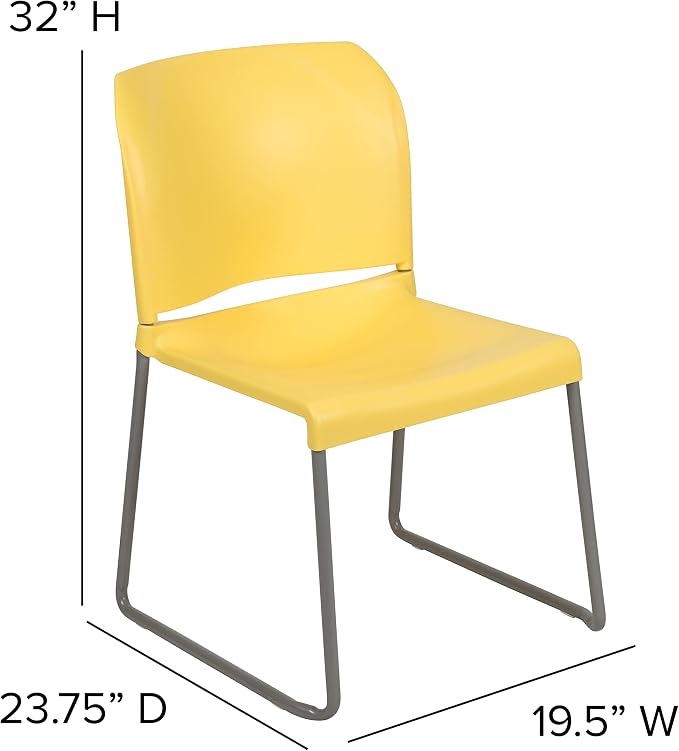 Flash Furniture HERCULES Series 5 Pack 880 lb. Capacity Yellow Full Back - Image 3