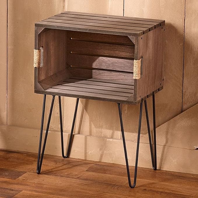 The Lakeside Collection Rustic Wooden Crate End Tables - Image 7