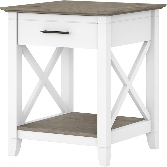 Bush Home End Table with Drawer, Nightstand with Storage, Living Room and by BushHome