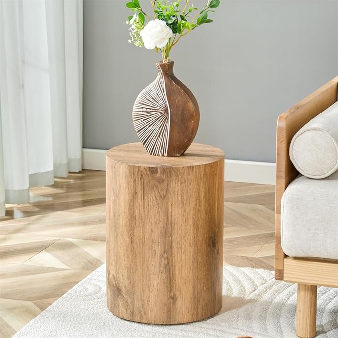Round Side Table, End Table Living Room Table, Sofa Couch Bedside Table by BAOPIN