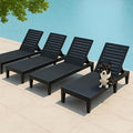 Outdoor Chaise Lounge Chairs Set of 4, 5-Position Adjustable Tanning Lounge by NBYSGO
