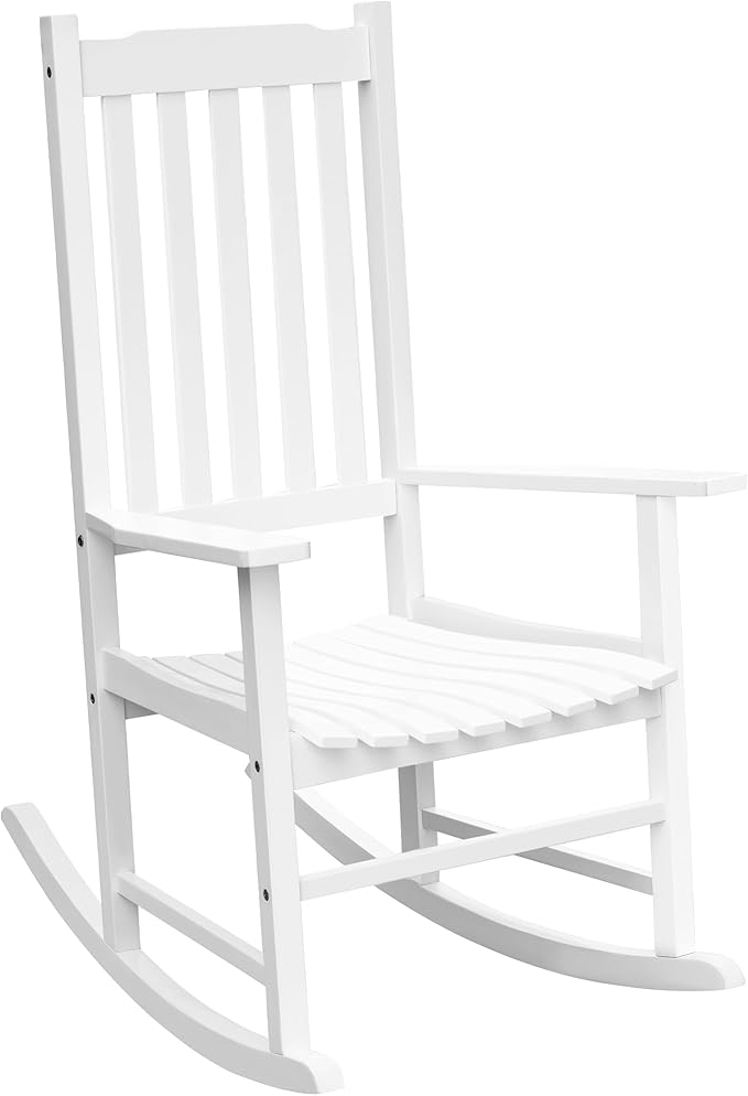 Flamaker Outdoor Rocking Chair Oversized Wooden Patio Chairs by Flamaker