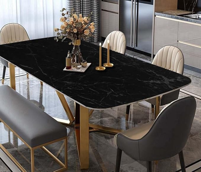 Arthome Black Marble, 35.4x120 Inches Peel and Stick Wallpaper, Marble Contact - Image 4