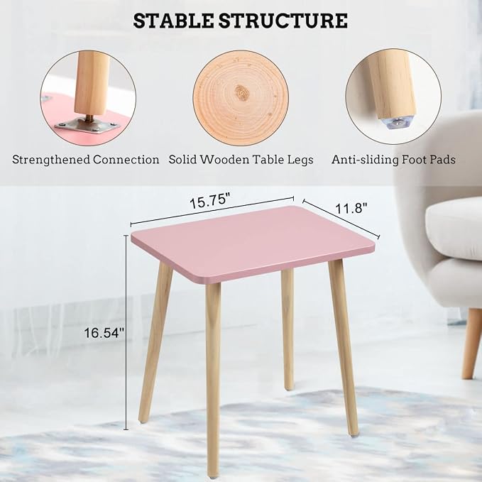 FORAOFUR Side Table Set of 2, Modern Side Table Accent Tables - Image 3