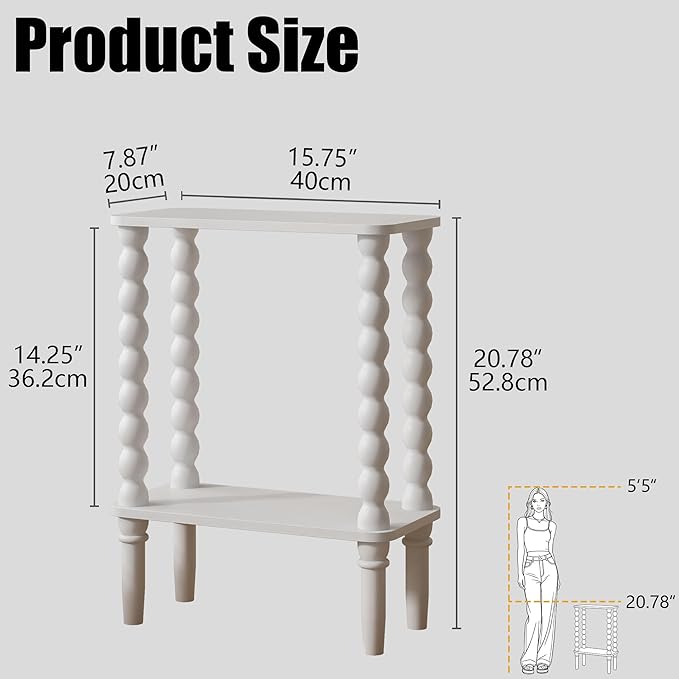 Veegle Narrow Side Table, Small End Table - Image 2