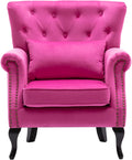 Mid Century Accent Chair Modern Button Tufted Armchair Wingback Club Chair by DMFurniture