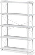 HCHQHS Bookshelf, 5-Tier Industrial Bookcase, Freestanding Tall Bookshelves by HCHQHS