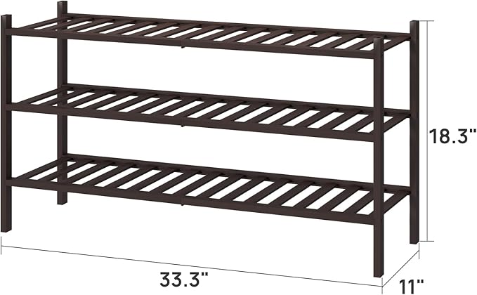 viewcare Long Shoe Rack, Bamboo Wood Shoe Rack - Image 2