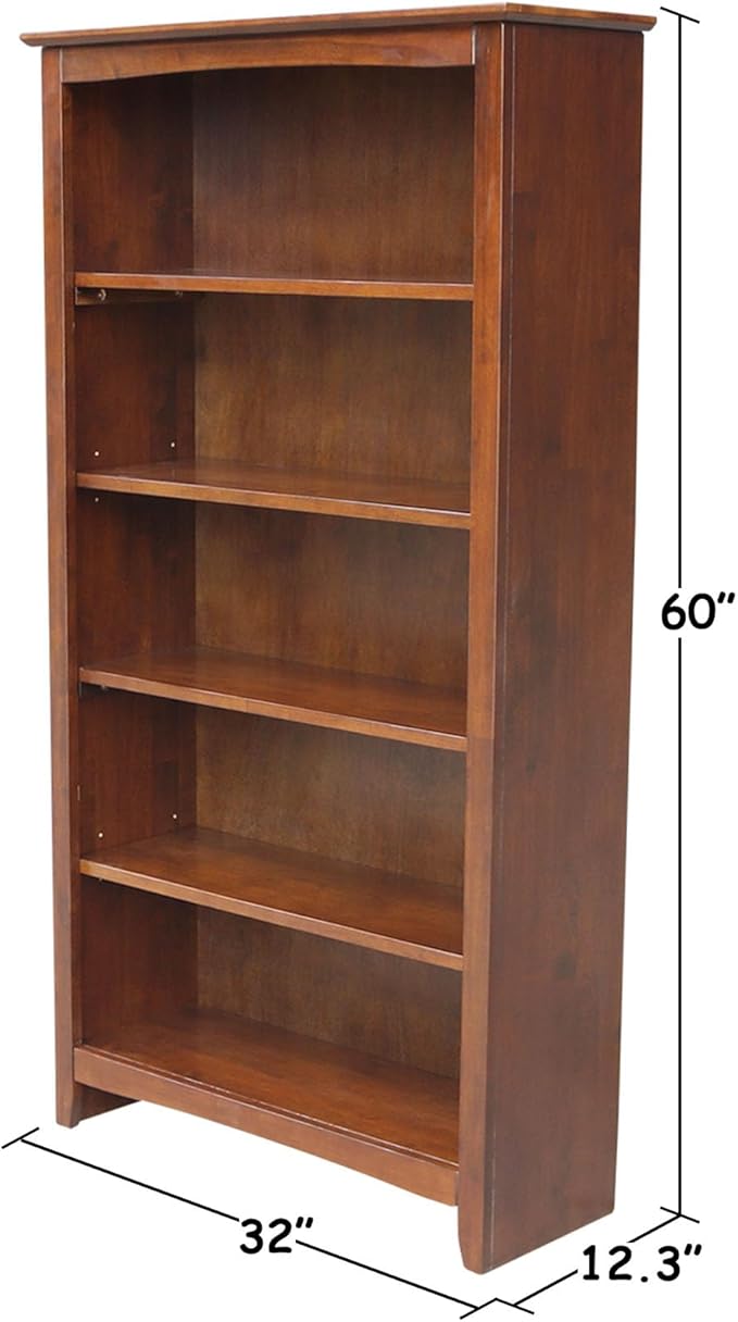International Concepts, Solid Wood Bookcase 60" High, Adjustable Shelves - Image 5
