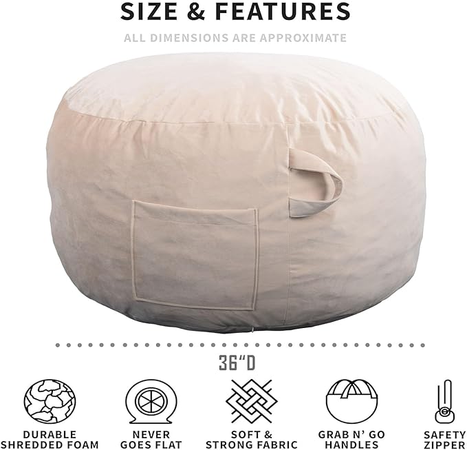 Bean Bag Chairs, Memory Foam Stuffing Bean Bag Chair - Image 5