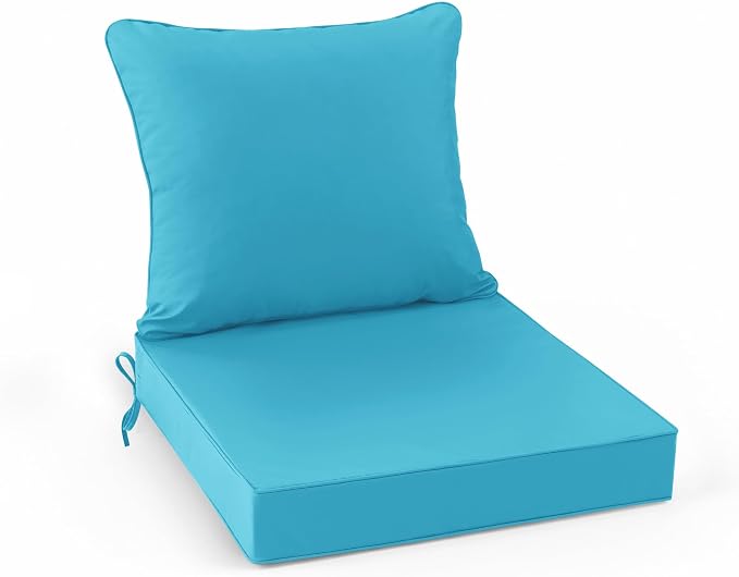Summsun Outdoor Chair Cushions, Waterproof Backrest and Seat Cushion Set by SUMMSUN