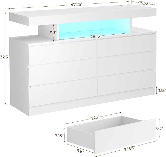 BEWISHOME White Dresser for Bedroom - Image 2