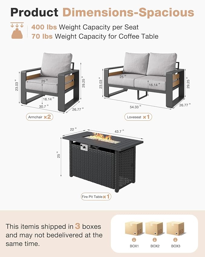 Aoxun Aluminum Patio Furniture Set - Image 7