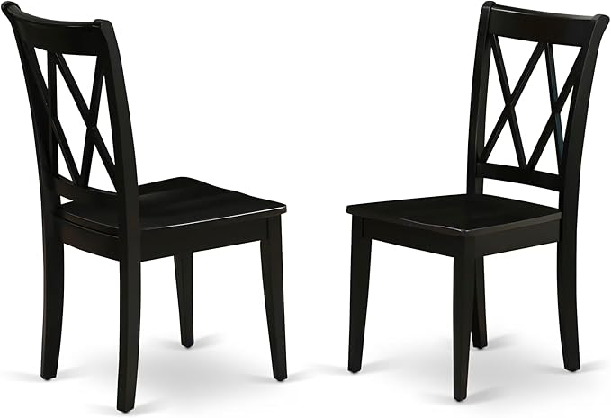 East West Furniture CLC-BLK-W Clarksville Dining Chairs by EastWestFurniture