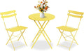 GarveeLife 3 Piece Patio Bistro Set, Folding Patio Bistro Table and Chairs Set by GarveeLife