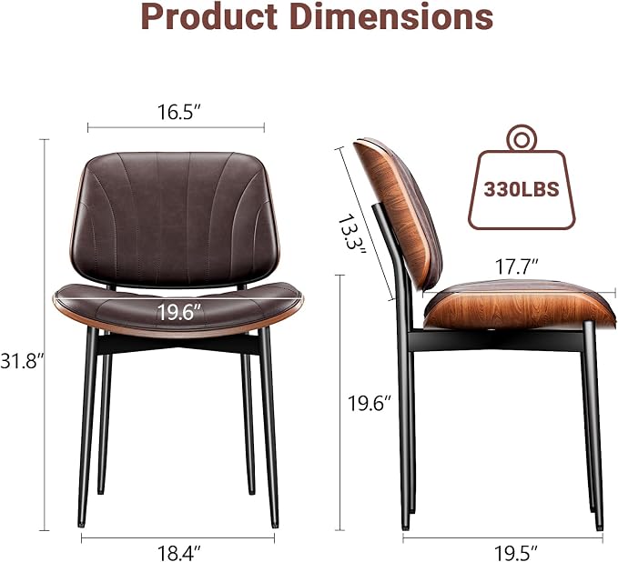 YaFiti Dining Chairs Set of 8, Dining Room and Kitchen Chairs, Mid Century - Image 2