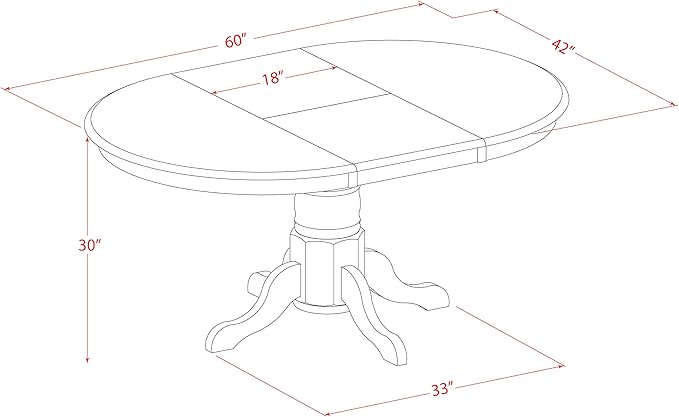 East West Furniture AVT-SBR-TP Avon Kitchen Dining Table - Image 3