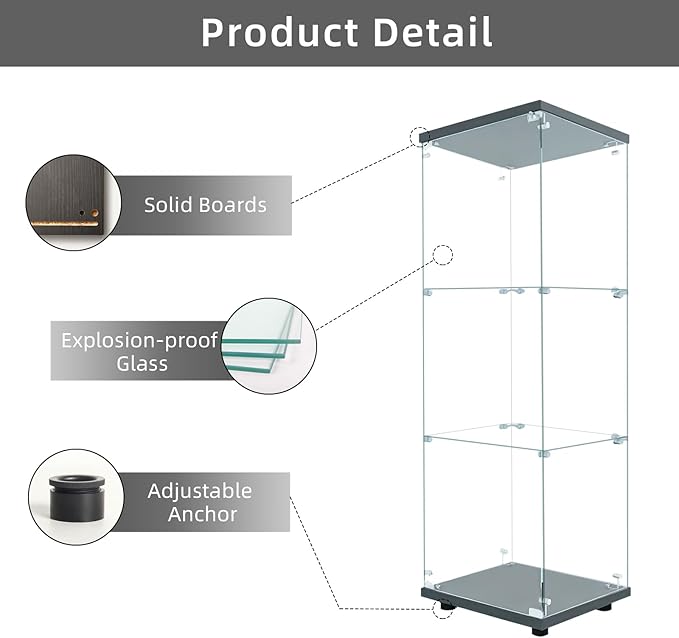 LFT HUIMEI2Y Glass Display Cabinet 3-Shelf - Image 4