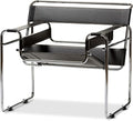 Baxton Studio Wassily Style Mid Centry Modern Accent Chair, Steel Frame and by BaxtonStudio