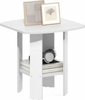Furinno Simple Design Side Table, 2-Tier Square Modern End Table, Open Shelves by Furinno-FitsYourSpaceFitsYourBudget