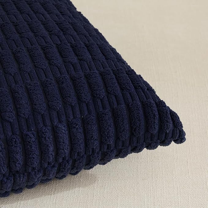 Fancy Homi 4 Packs Navy Blue Decorative Throw Pillow Covers 12x24 Inch - Image 4