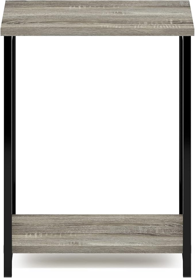 Furinno Simplistic Metal Frame End Table, French Oak - Image 6