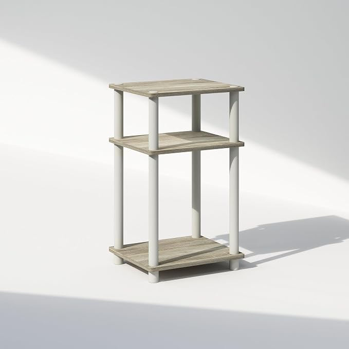 Furinno Just 3-Tier Turn-N-Tube Open Storage Nightstand, Plastic Poles - Image 5