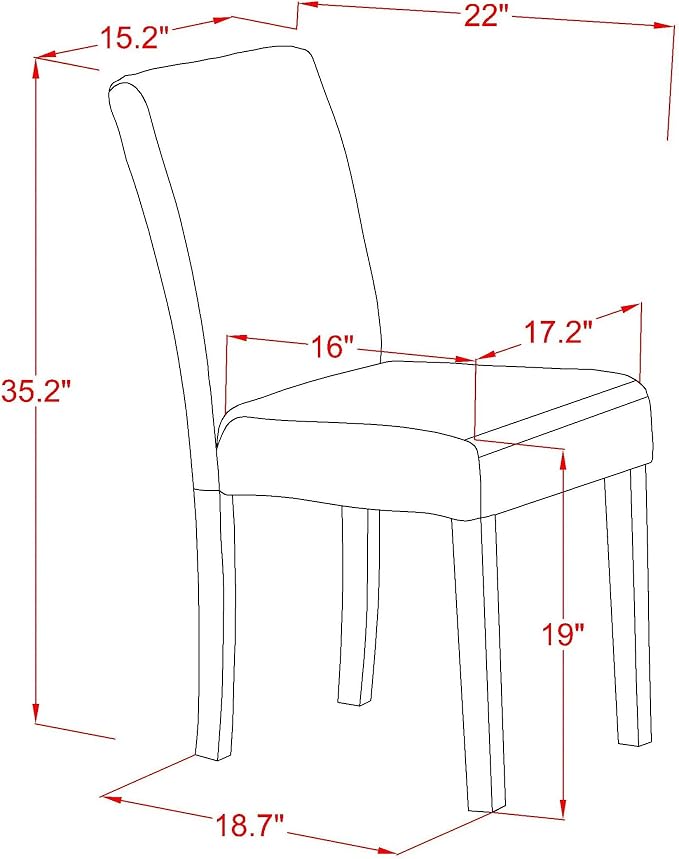 East West Furniture ABP6T24 Abbott Parson Chairs - Image 9
