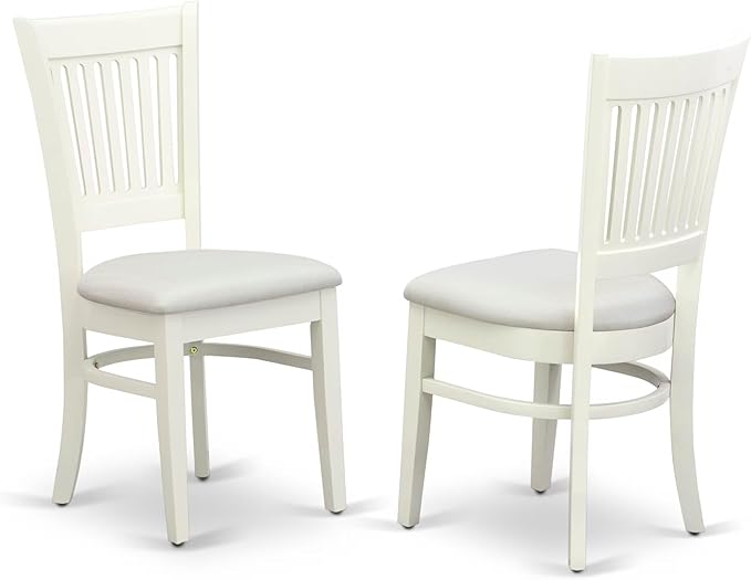 East West Furniture ANVA5-LWH-C 5 Piece Dining Room Table Set Includes a Round - Image 4
